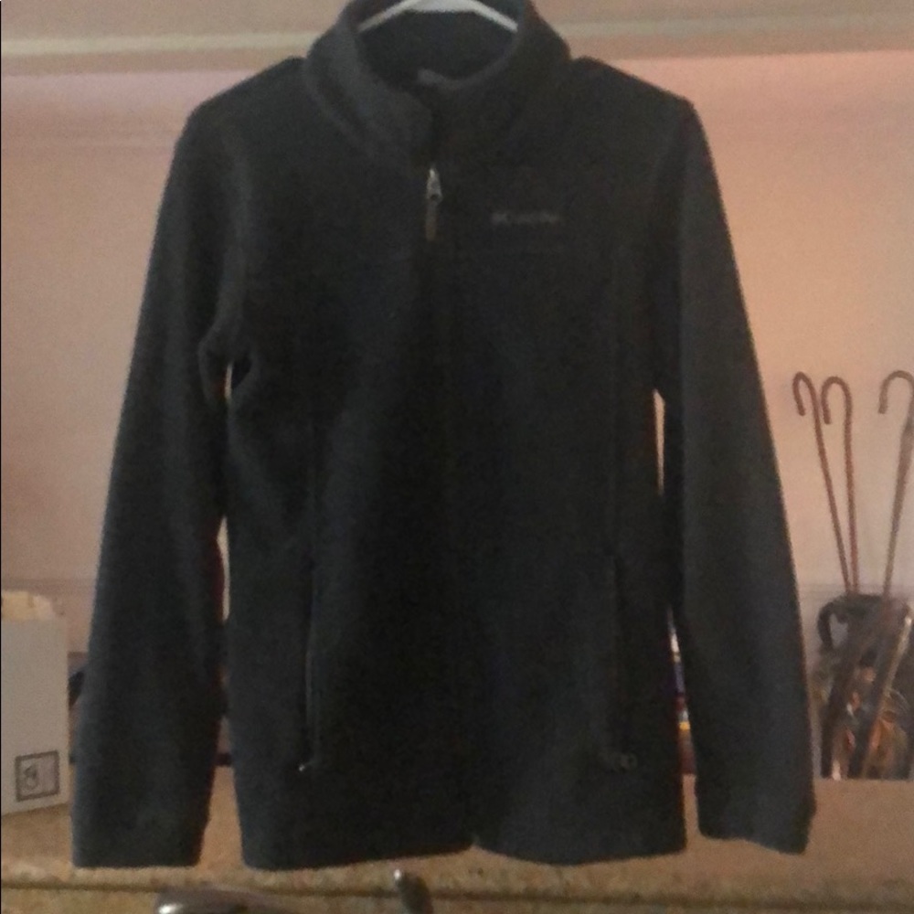 Columbia black fleece jacket zip up